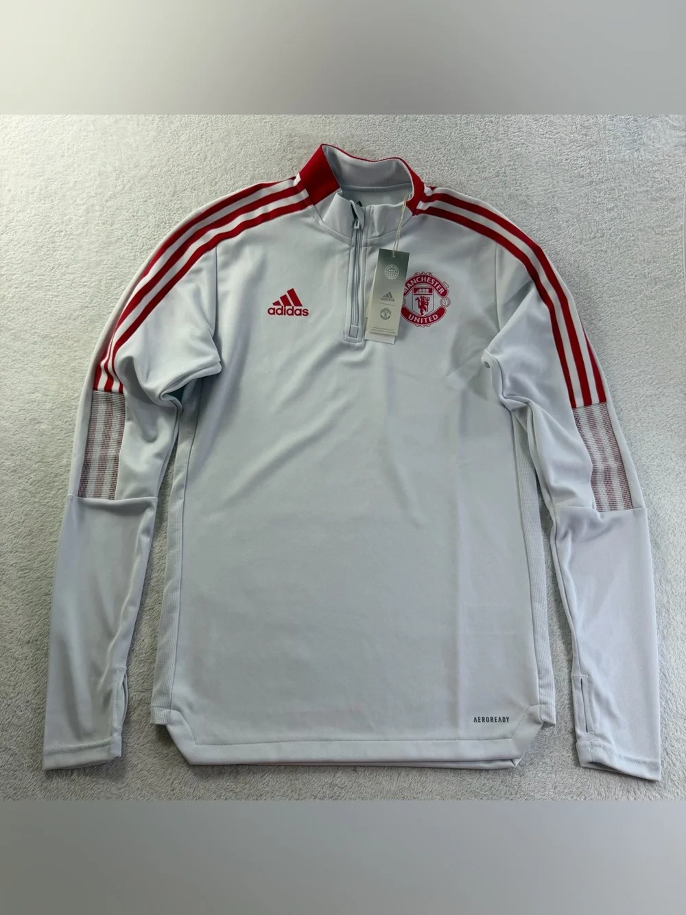 Adidas Manchester United Training Warm Up Soccer Top S NWT